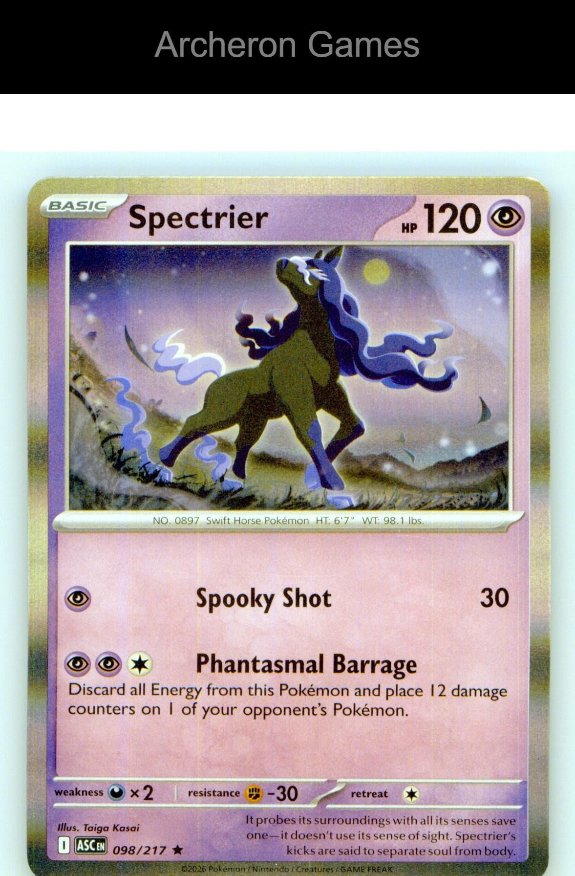 Pokemon Card Spectrier ASC 098/217 R Ascended Heroes Holo