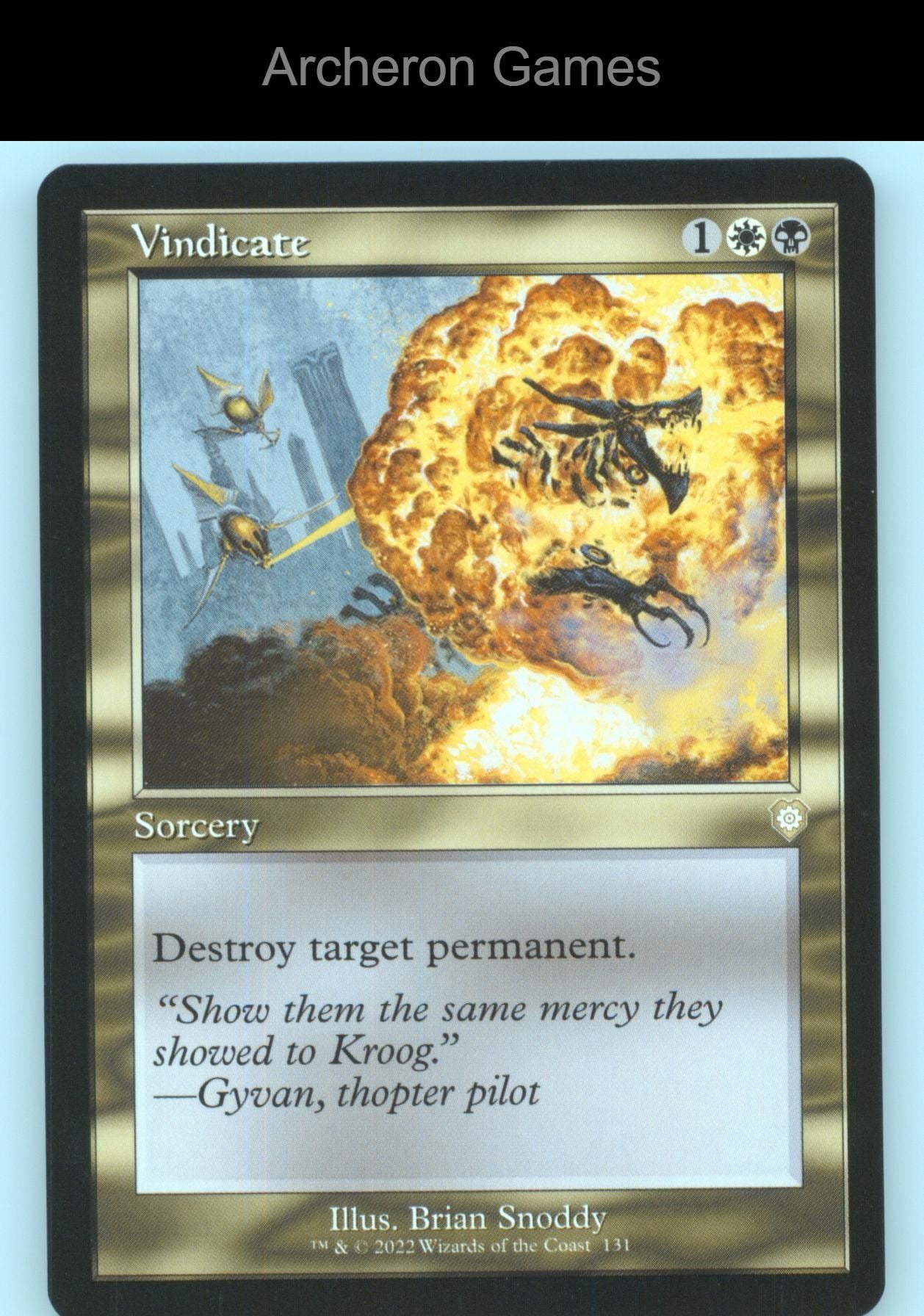 Vindicate (Retro Frame) 131 R MTG Card Commander: The Brothers' War
