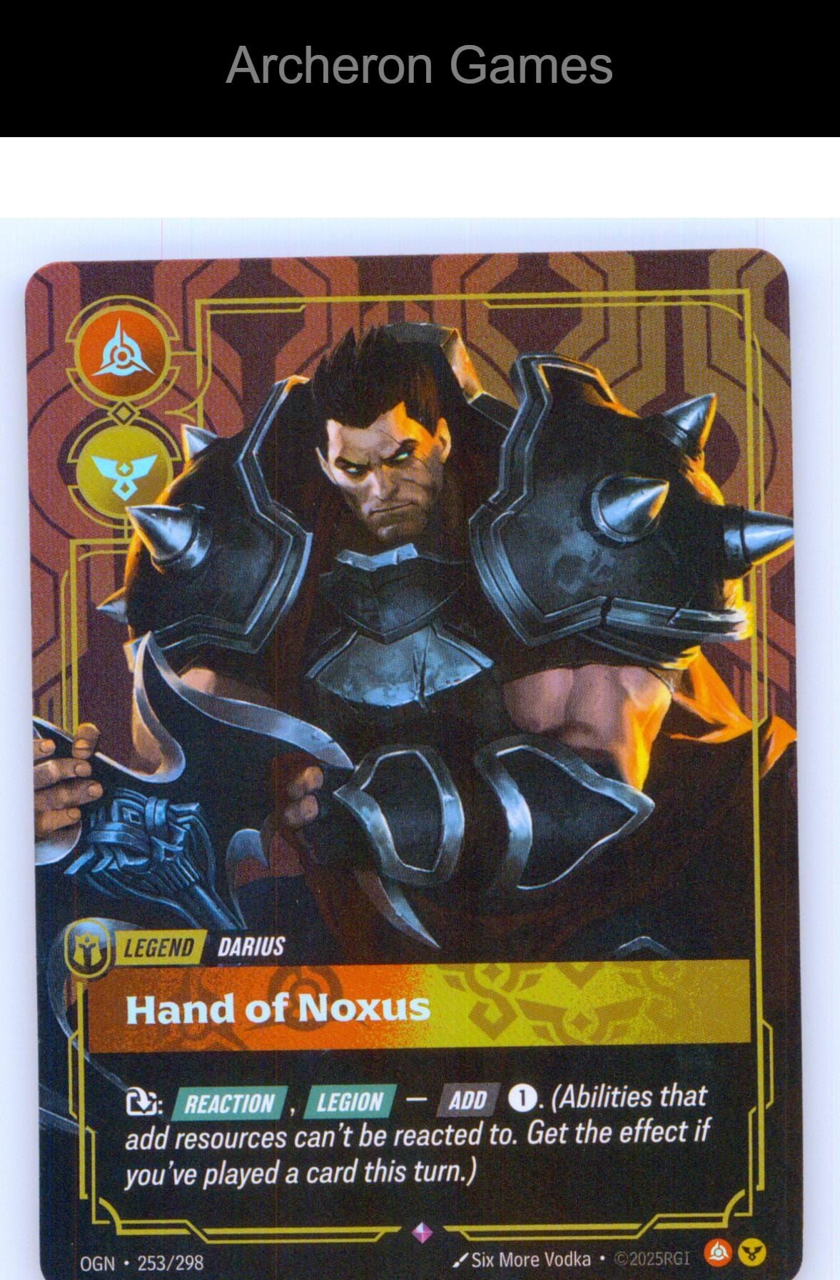 Darius - Hand of Noxus OGN 253/298 R Origins Riftbound Card