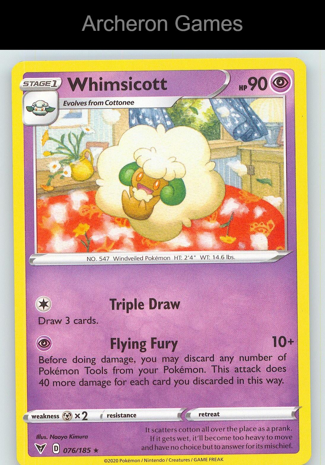 Pokemon Card Whimsicott 076/185 R