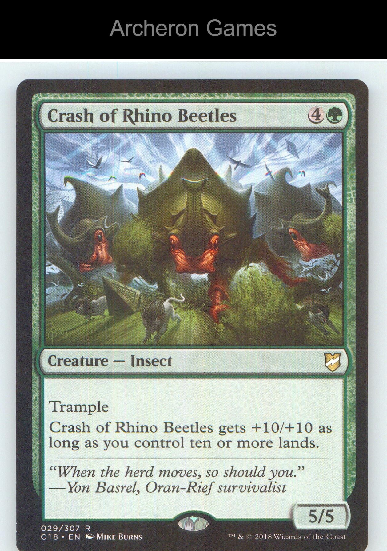 Crash of Rhino Beetles C18 29 R MTG Card NM/EX+