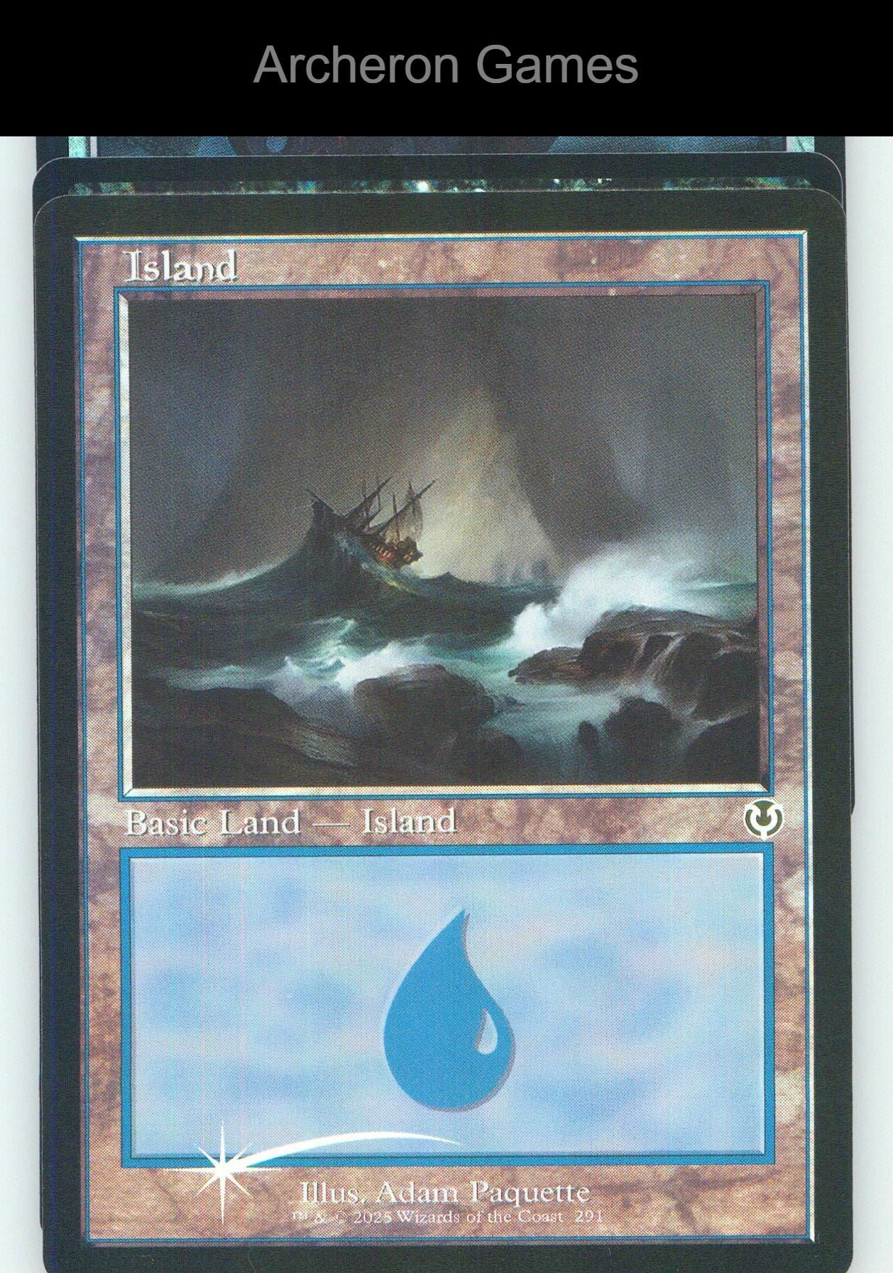 Island (291) (Retro Frame) INR 291 Land MTG Card NM/EX+ Foil