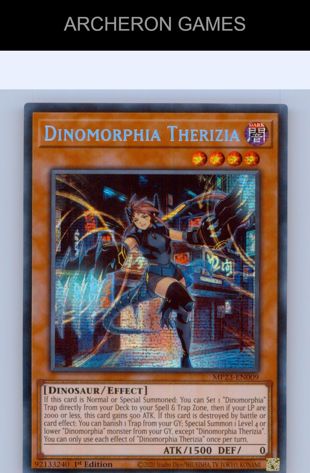 Dinomorphia Therizia Prismatic Secret Rare YUGIOH Card 1st Edition