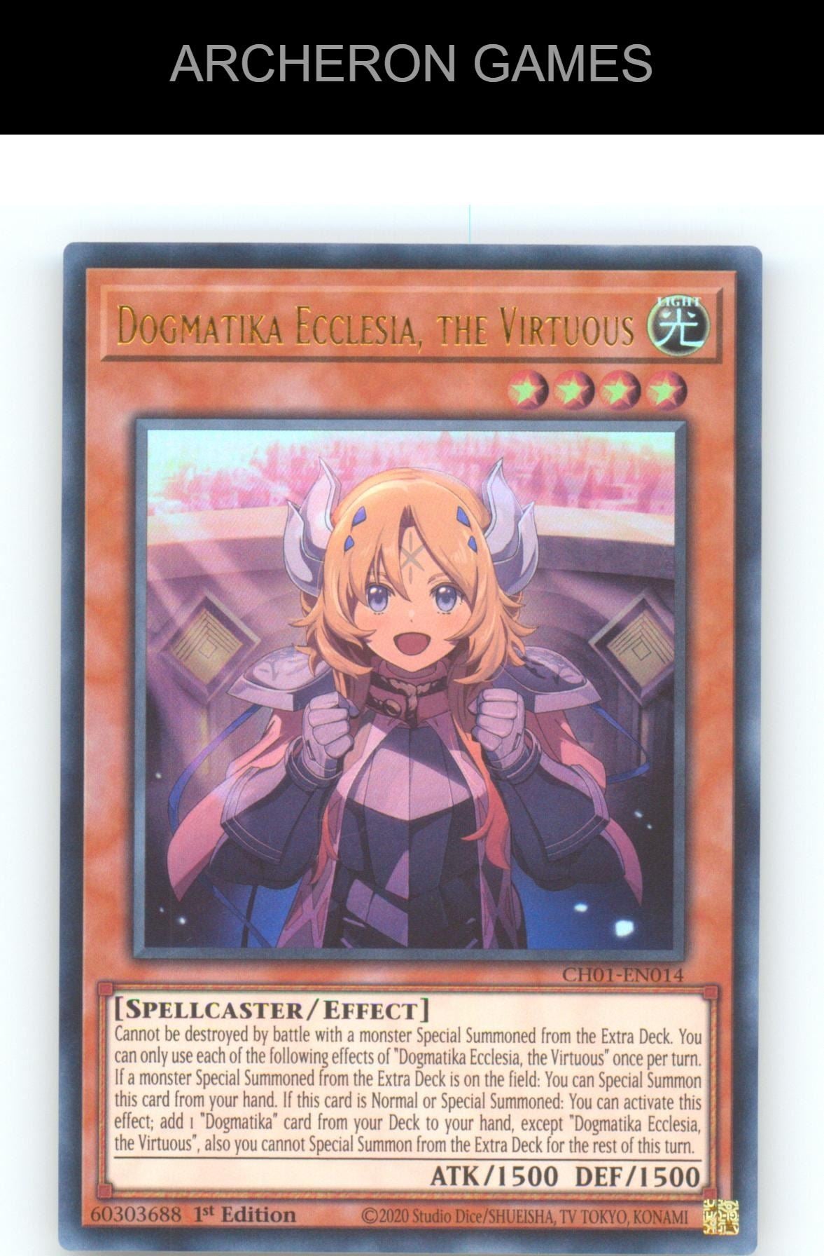 Dogmatika Ecclesia, the Virtuous Ultra Rare YUGIOH Card 1st Edition