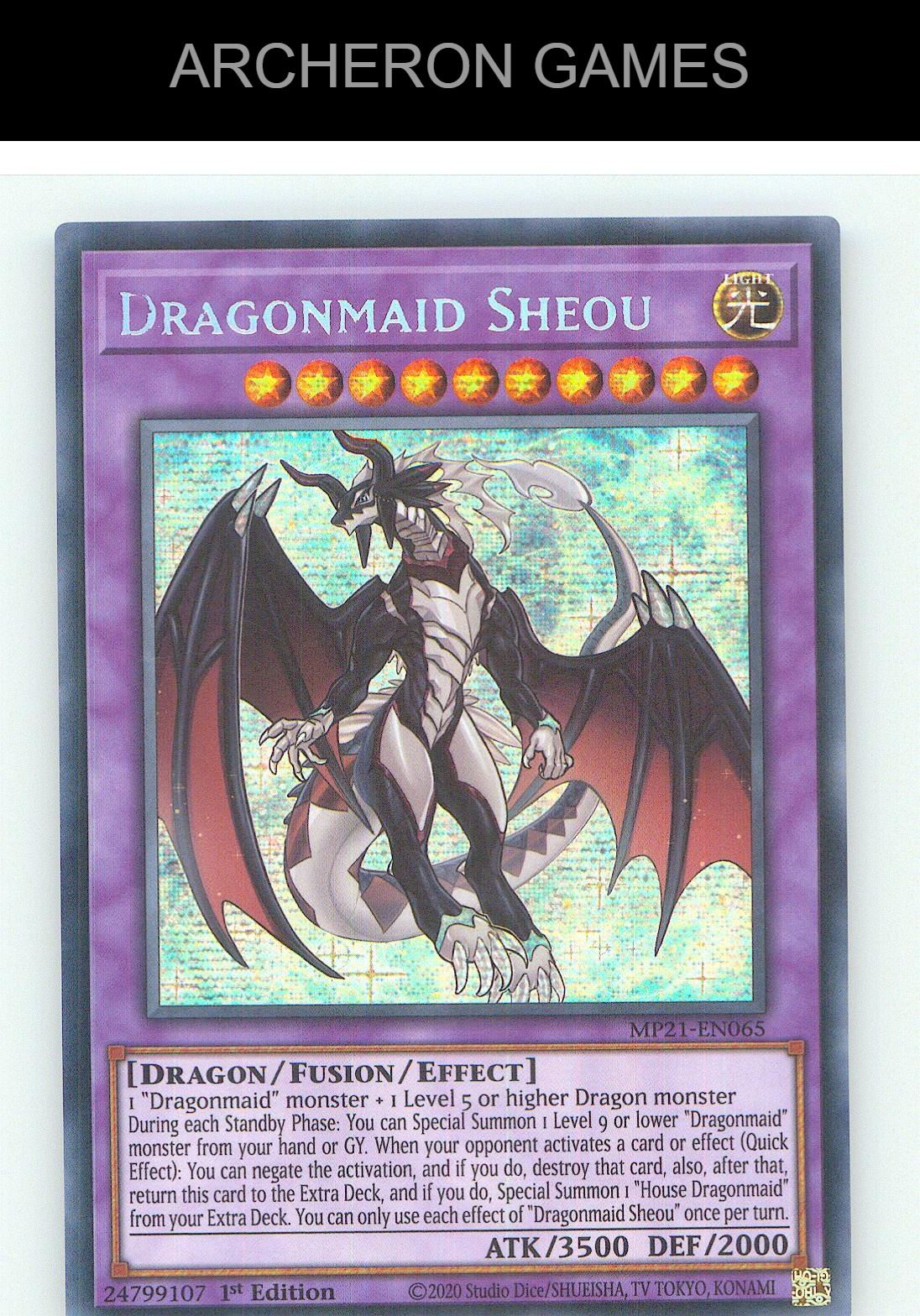 Dragonmaid Sheou Prismatic Secret Rare YUGIOH Card 1st Edition