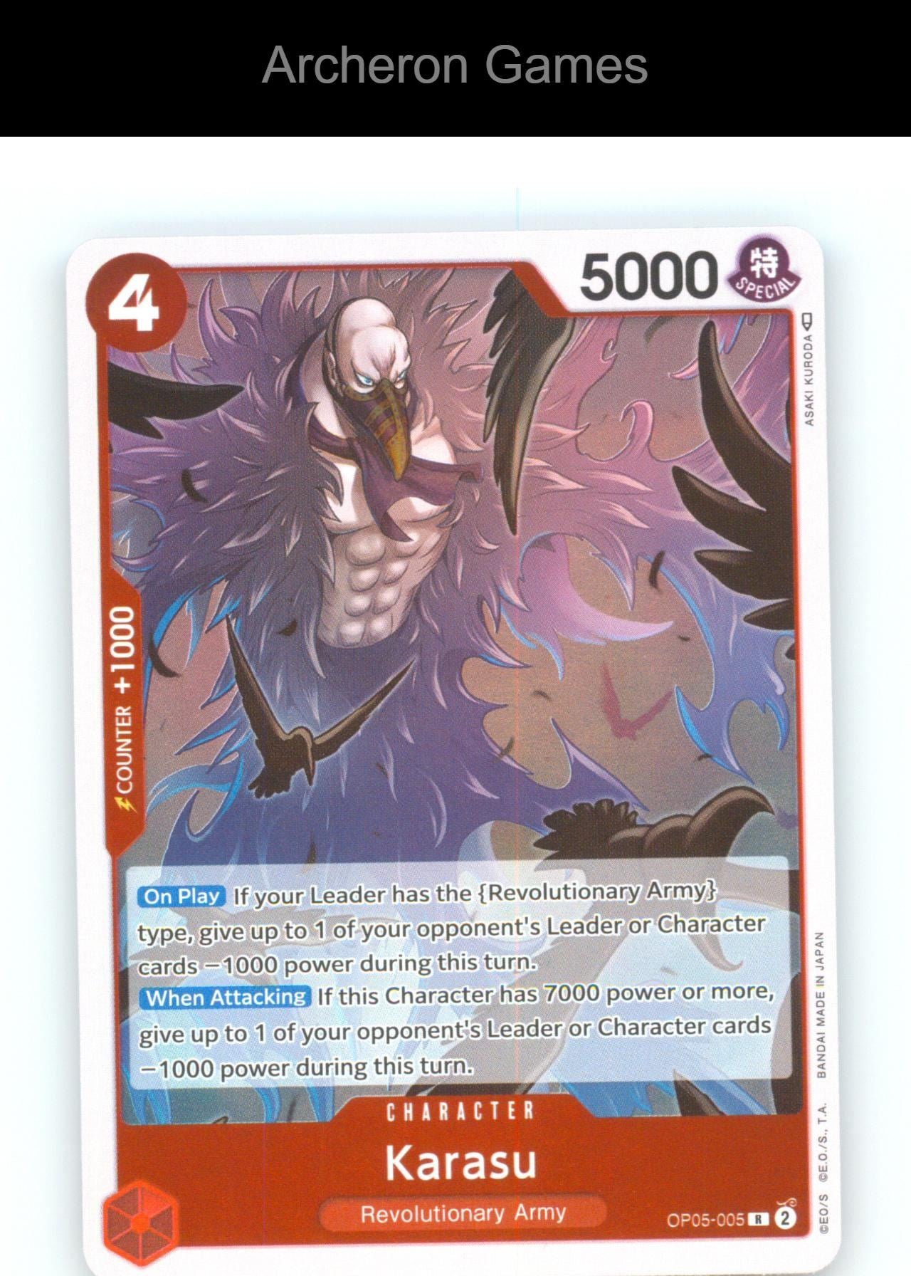 Karasu OP05-005 R One Piece Card NM/EX+ Foil