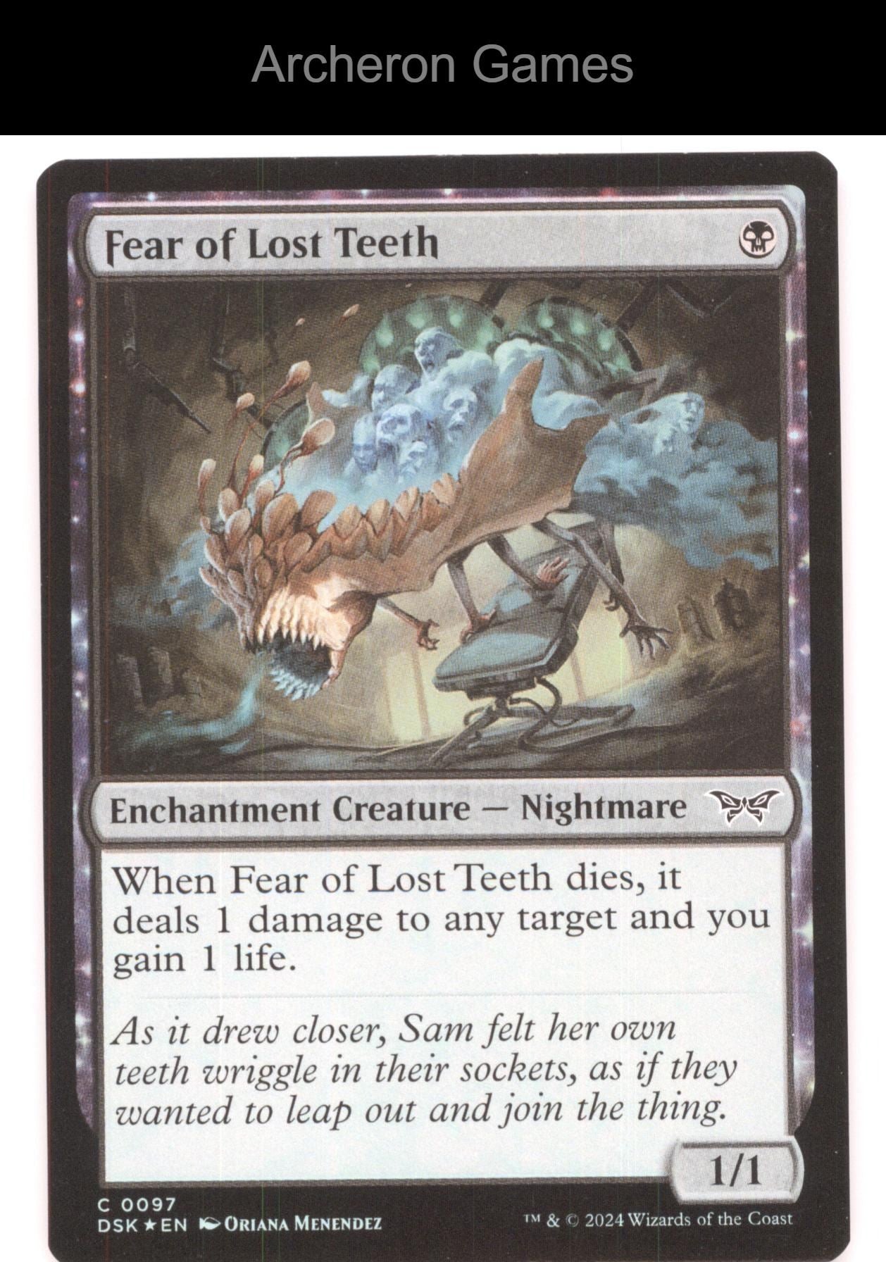 Fear of Lost Teeth 97 C MTG Card Duskmourn: House of Horror