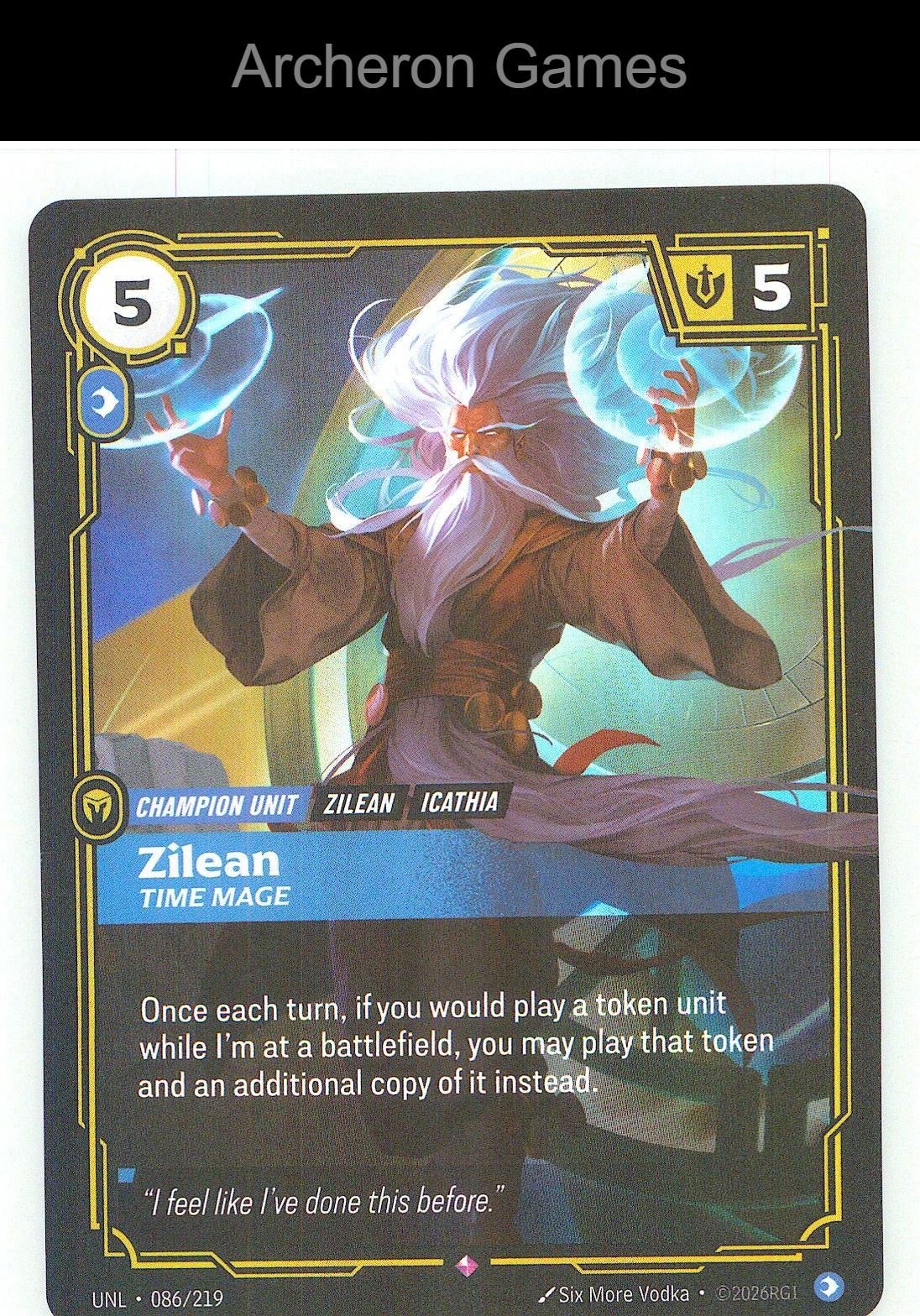 Zilean - Time Mage UNL 086/219 R Unleashed Riftbound Card