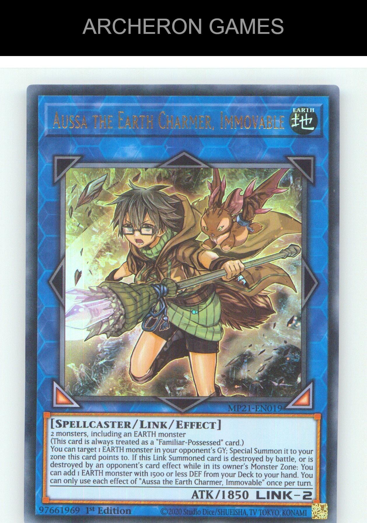 Aussa the Earth Charmer, Immovable UR YUGIOH Card 1st Edition