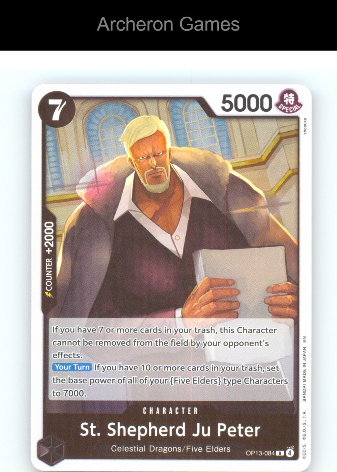 St. Shepherd Ju Peter OP13-084 R One Piece Card NM/EX+ Foil