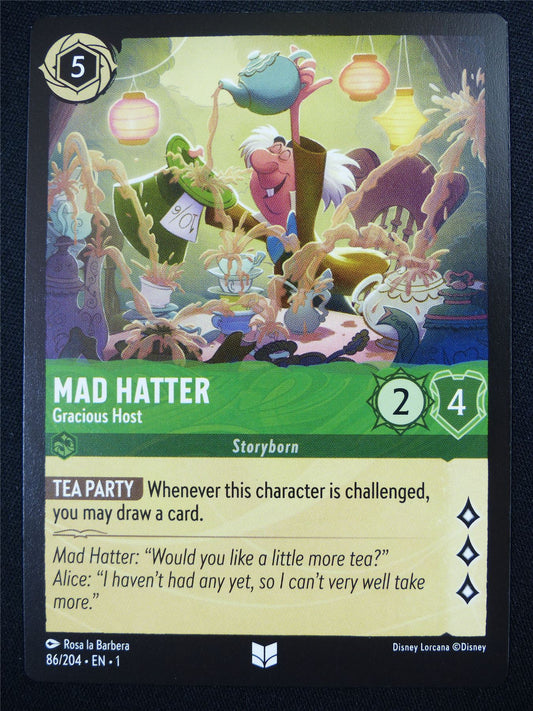 Mad Hatter Gracious Host 86/204 - Lorcana Card #4R9