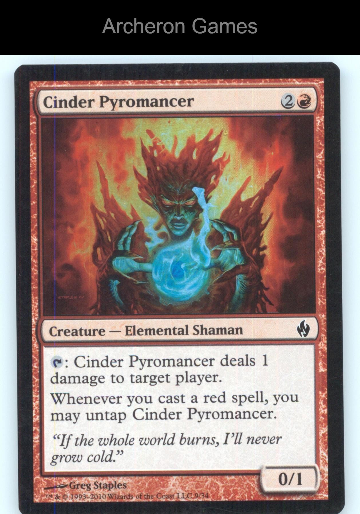 Cinder Pyromancer 9 C MTG Card Premium Deck Series: Fire and Lightning