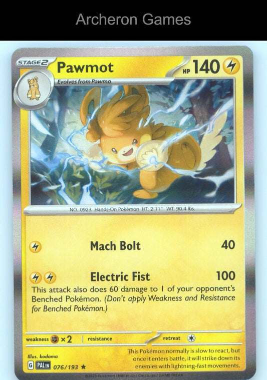Pokemon Card Pawmot PAL 076/193 R Paldea Evolved Holo