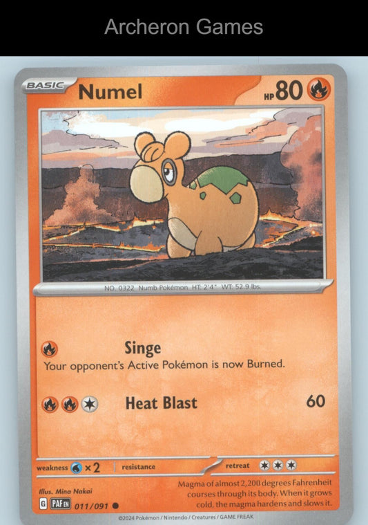 Pokemon Card Numel PAF 011/091 C Paldean Fates