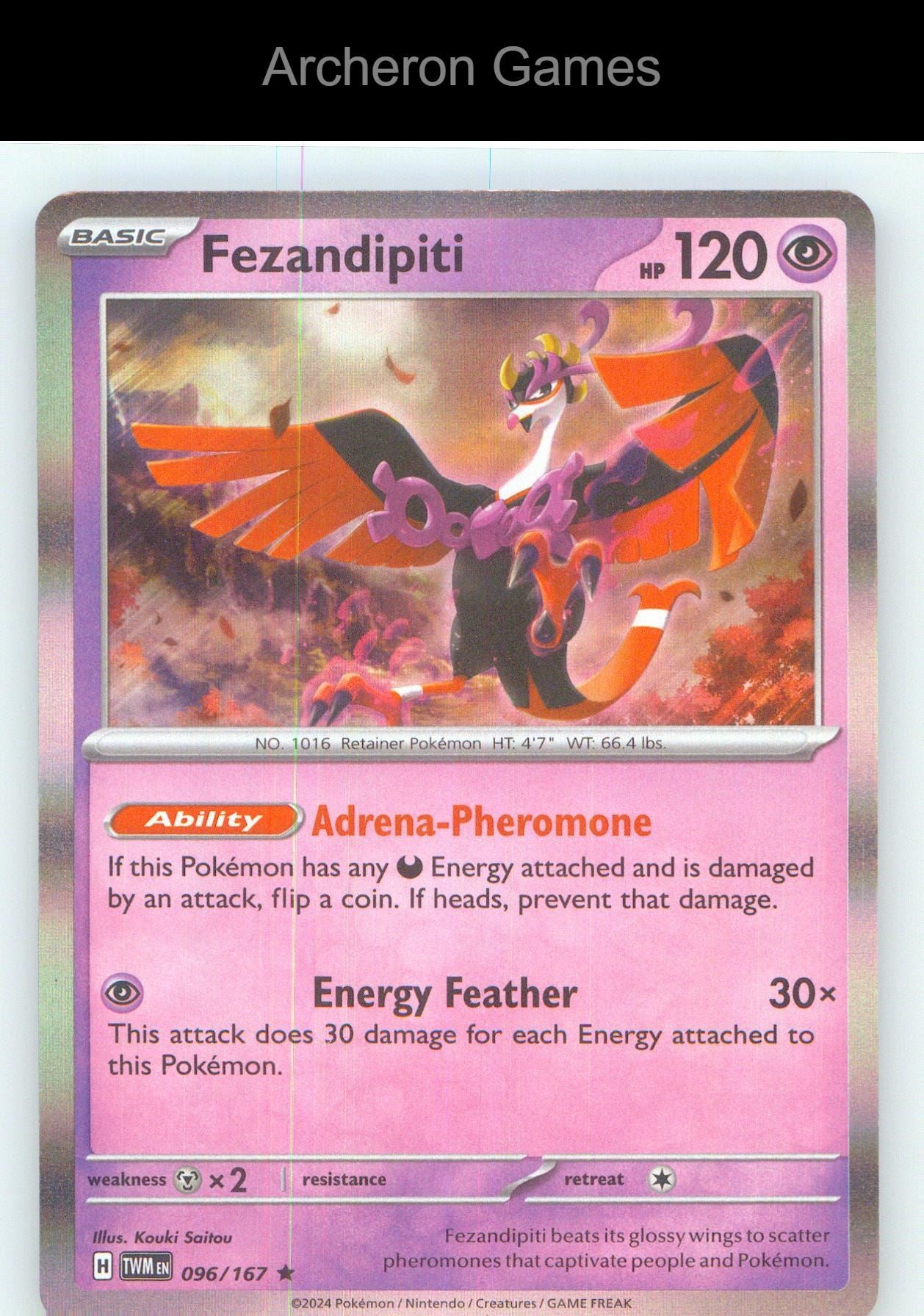Pokemon Card Fezandipiti TWM 096/167 R Twilight Masquerade Holo
