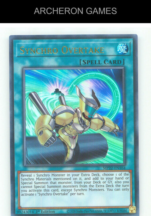 Synchro Overtake UR YUGIOH Card 1st Edition