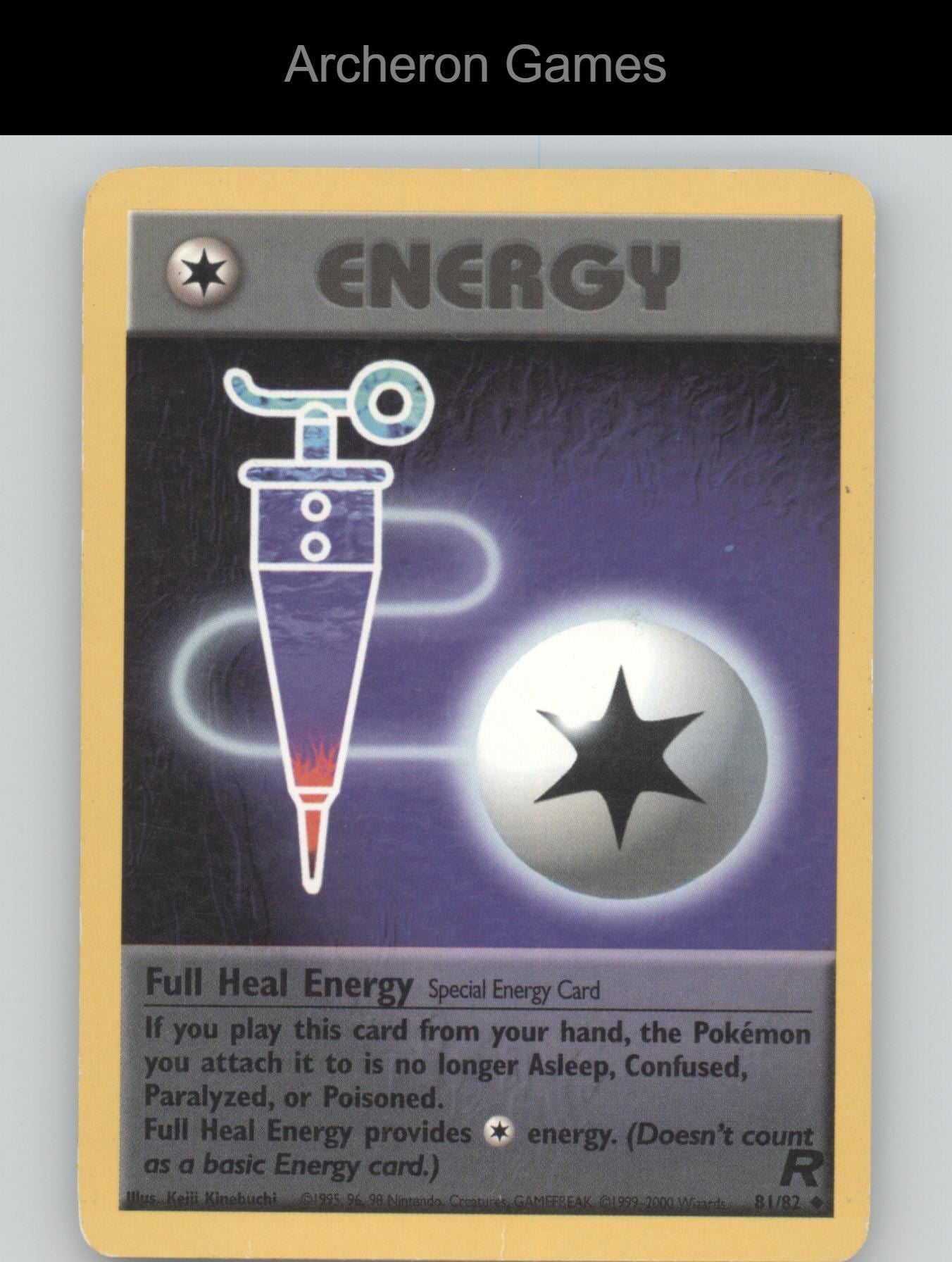 Pokemon Card Full Heal Energy TR 81/82 UC Team Rocket Unlimited