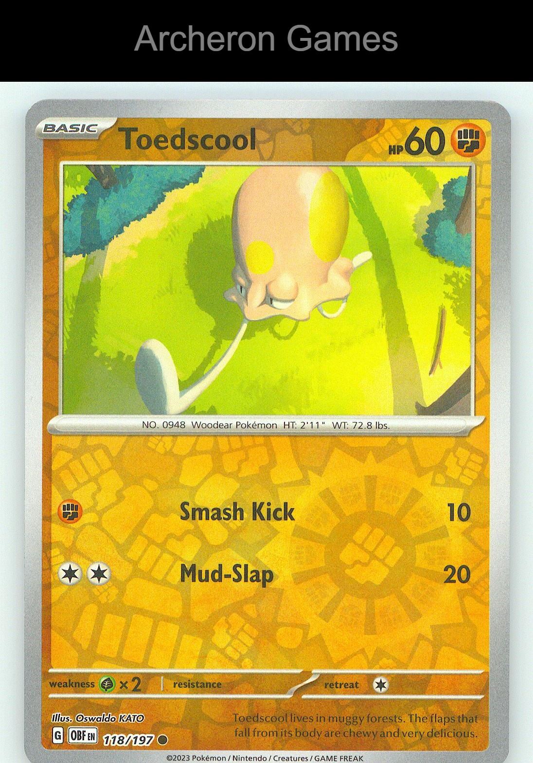 Pokemon Card Toedscool OBF 118/197 C Obsidian Flames Reverse Holo