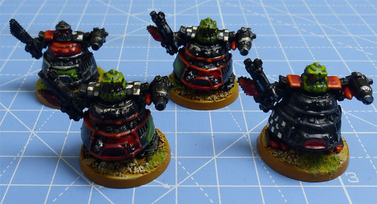 Classic Plastic Ork Stompers set of 4 painted OOP - Warhammer Epic #2FT