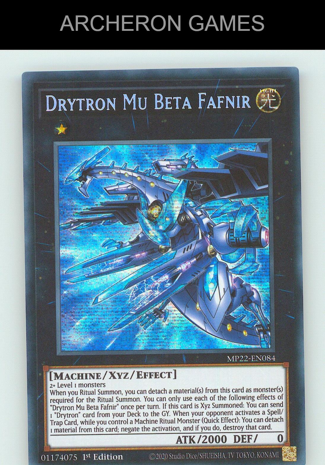 Drytron Mu Beta Fafnir SEC YUGIOH Card
