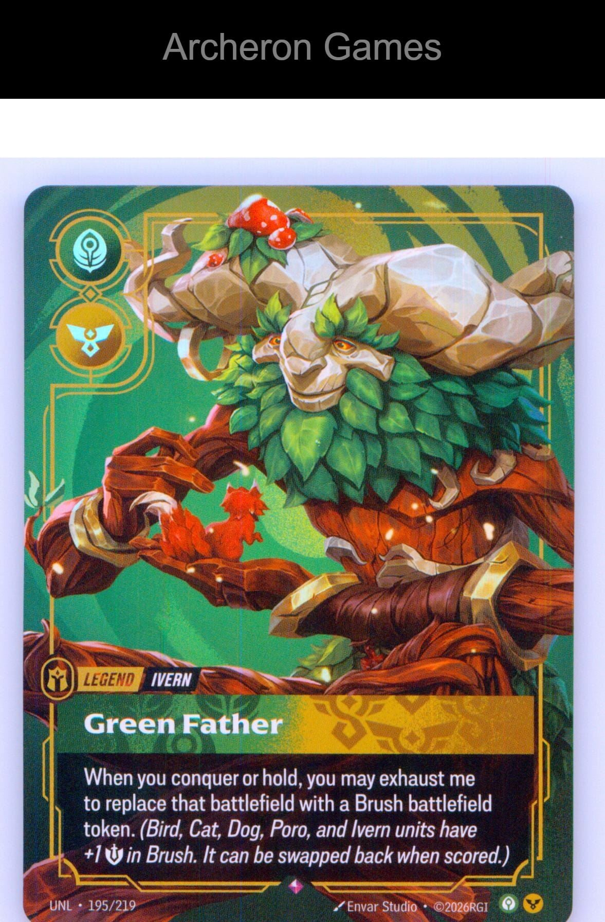 Ivern - Green Father UNL 195/219 R Unleashed Riftbound Card