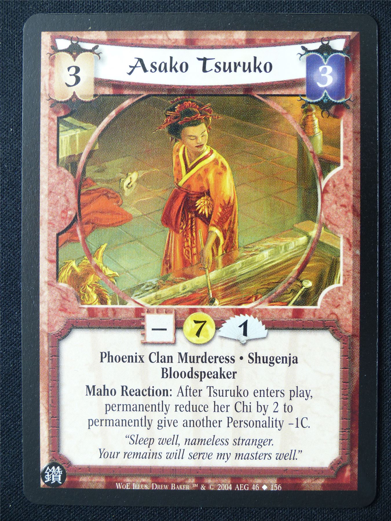 Asako Tsuruko - WoE - Legend of the Five Rings L5R Card #U1