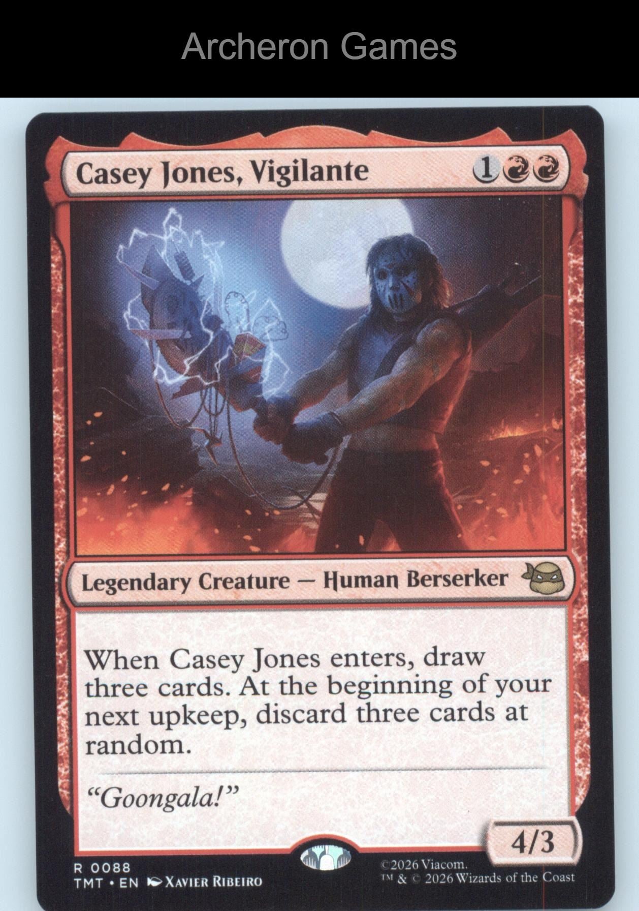 Casey Jones, Vigilante TMT 0088 R MTG Card Teenage Mutant Ninja Turtles