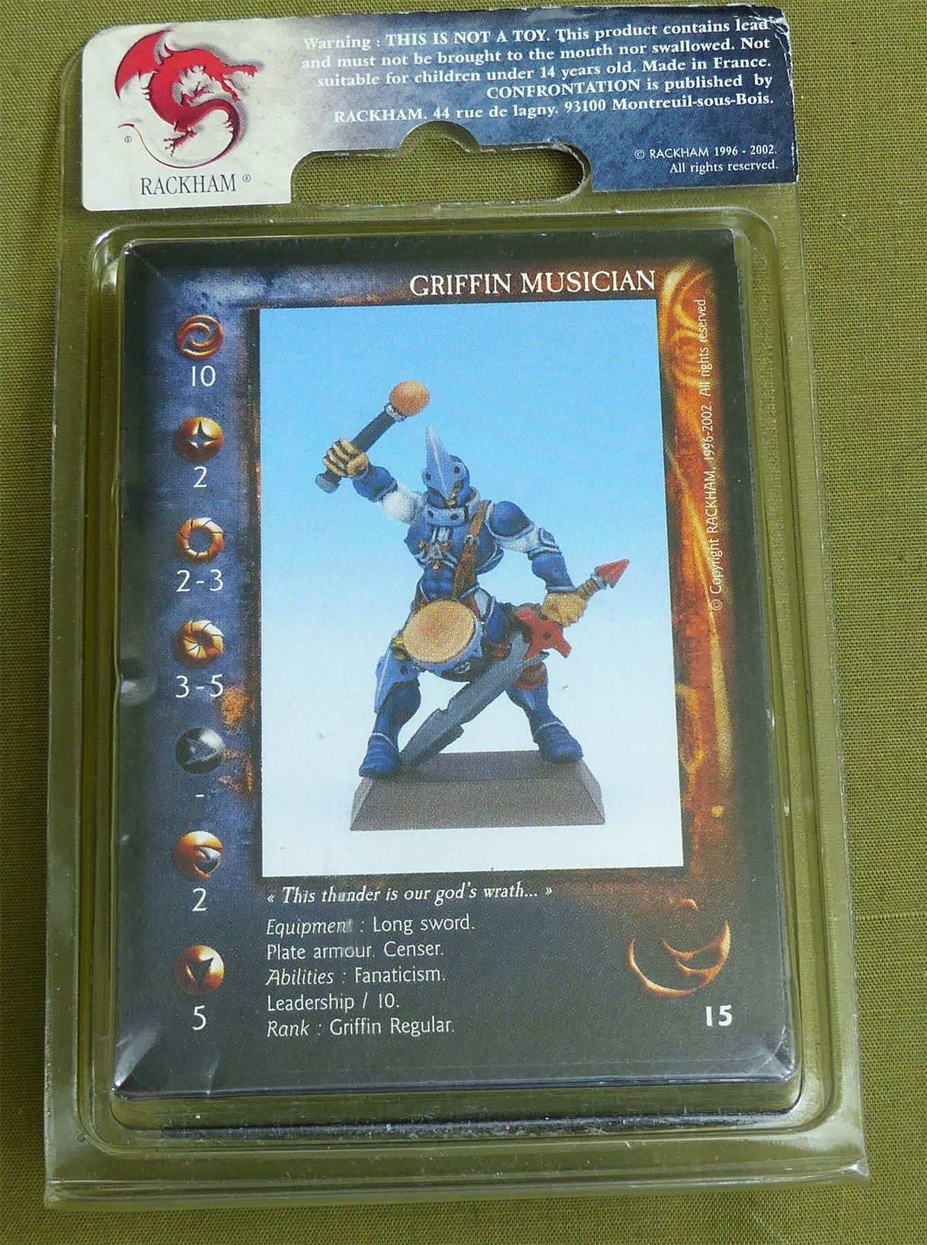 Confrontation: Griffin Musician Blister - Rackham Metal Minis OOP #25M