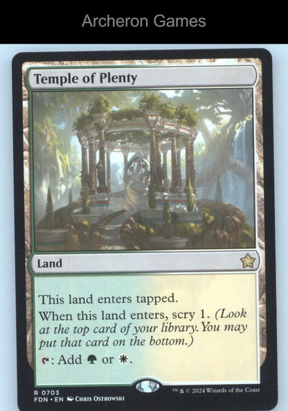 Temple of Plenty FDN 703 R MTG Card Foundations