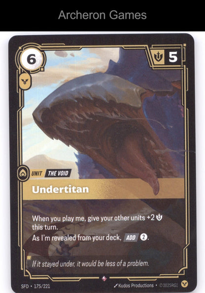Undertitan SFD 175/221 R  Card Spiritforged