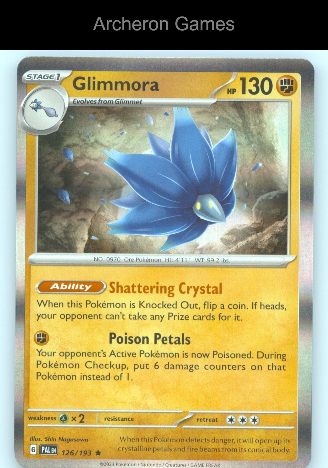 Pokemon Card Glimmora PAL 126/193 R Paldea Evolved Holo