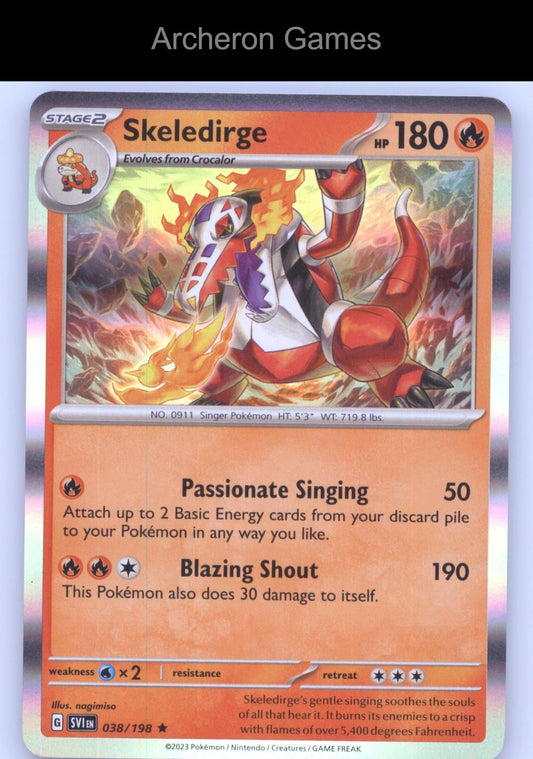 Pokemon Card Skeledirge SVI 038/198 R Scarlet & Violet Holo