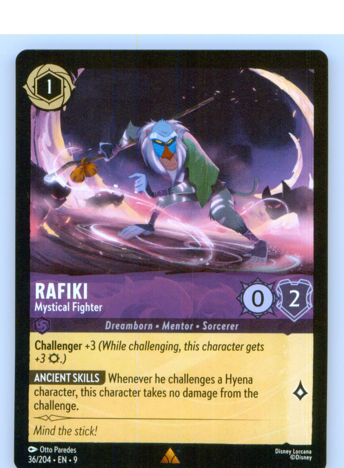 Rafiki - Mystical Fighter 36/204 Rare Fabled Lorcana Near Mint