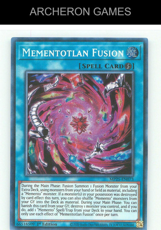 Mementotlan Fusion Prismatic Secret Rare YUGIOH Card 1st Edition