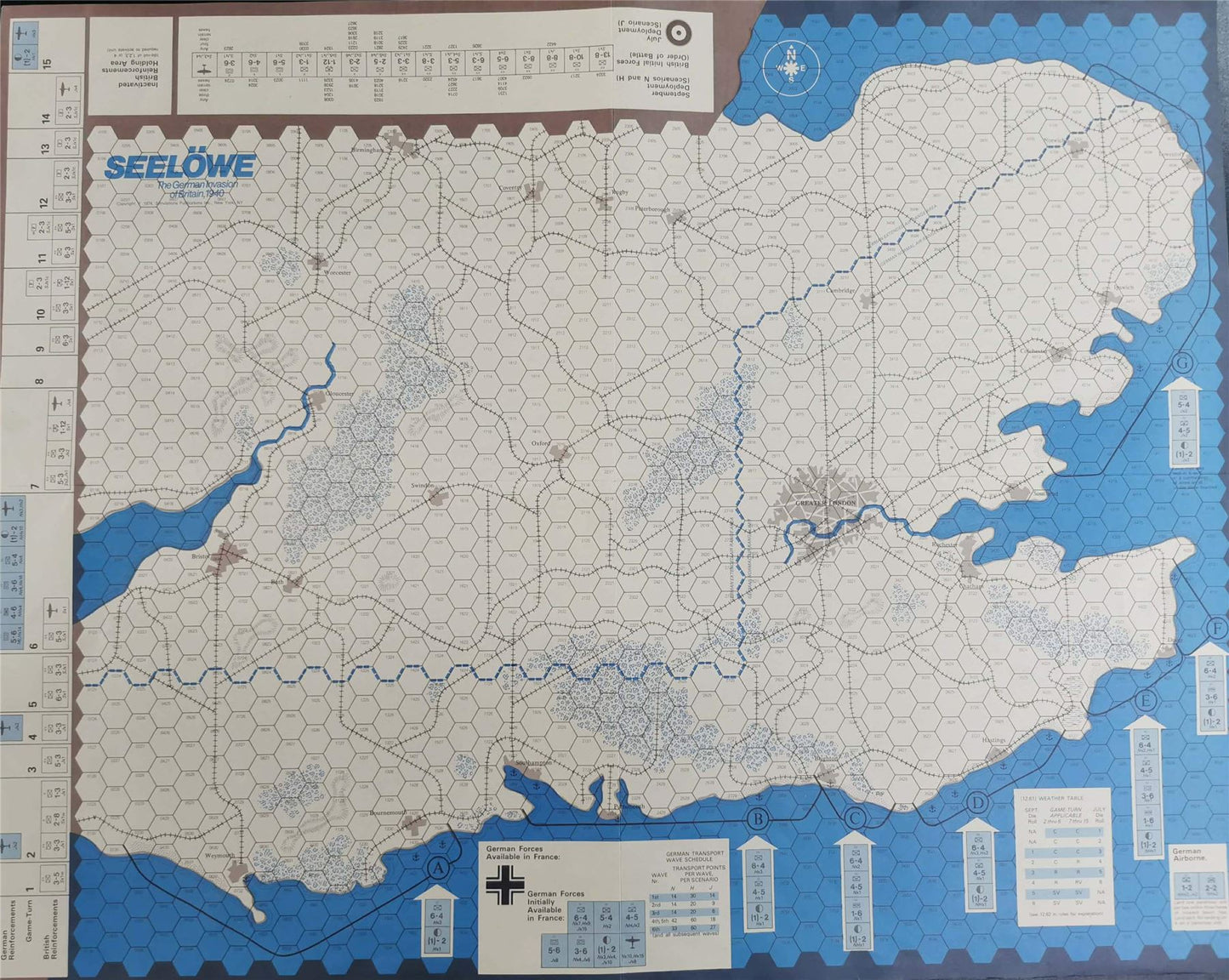 Seelowe The German Invasion of Britain Game: Historical Simulation Game - SPI Game #NQ