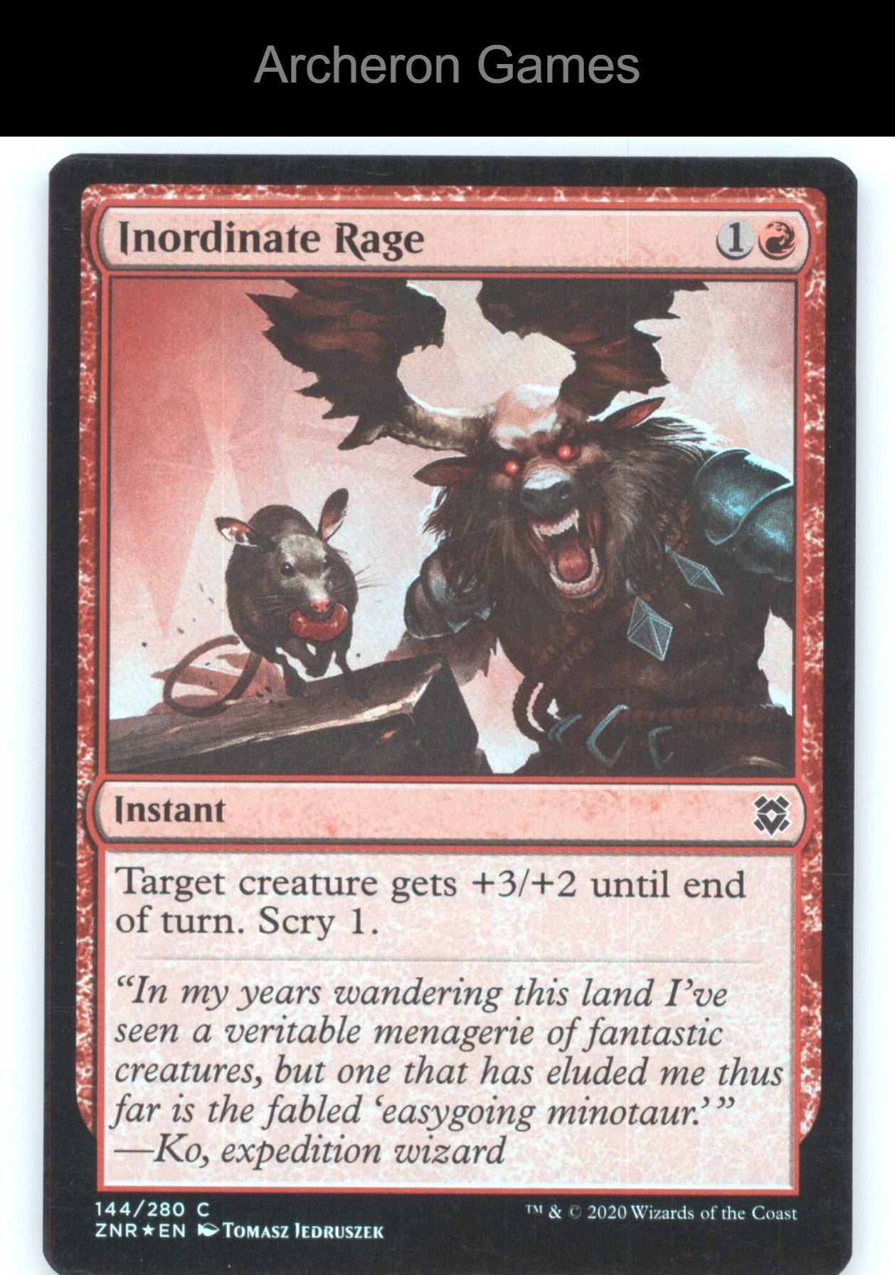 Inordinate Rage 144 C MTG Card Zendikar Rising