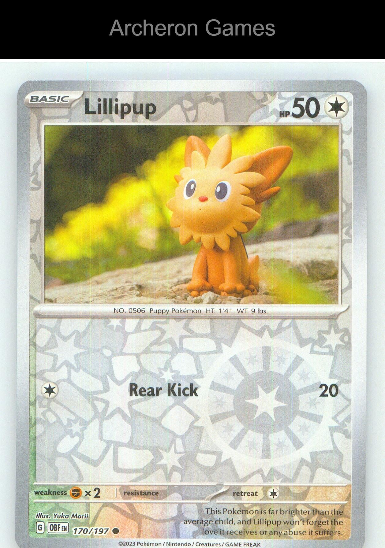 Pokemon Card Lillipup OBF 170/197 C Obsidian Flames Reverse Holo