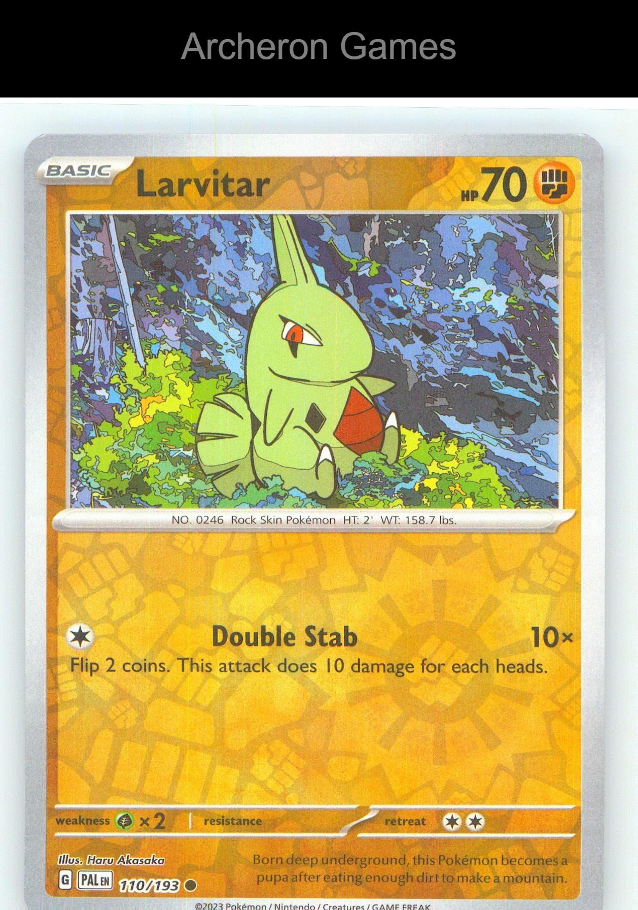 Pokemon Card Larvitar PAL 110/193 C Paldea Evolved Reverse Holo