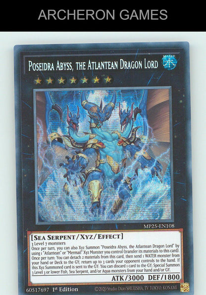 Poseidra Abyss, the Atlantean Dragon Lord SEC YUGIOH Card