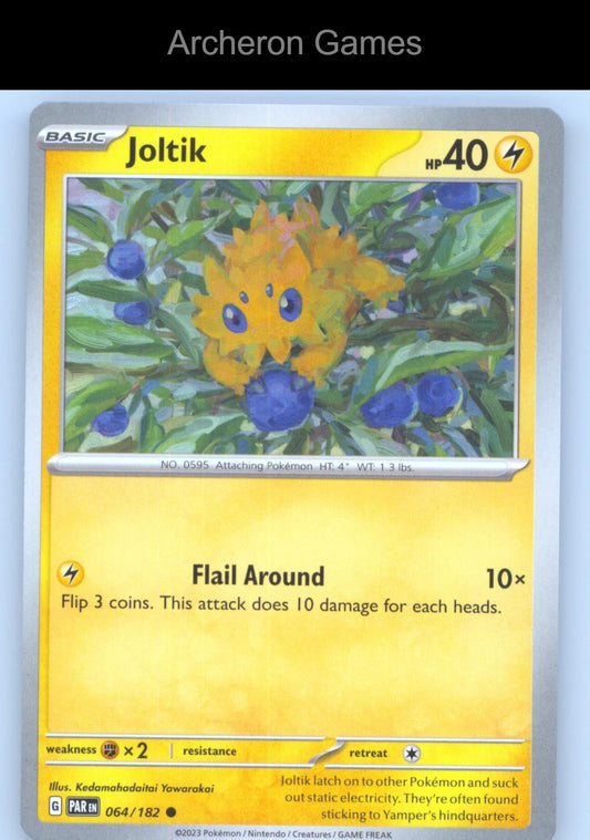 Pokemon Card Joltik PAR 064/182 C Paradox Rift