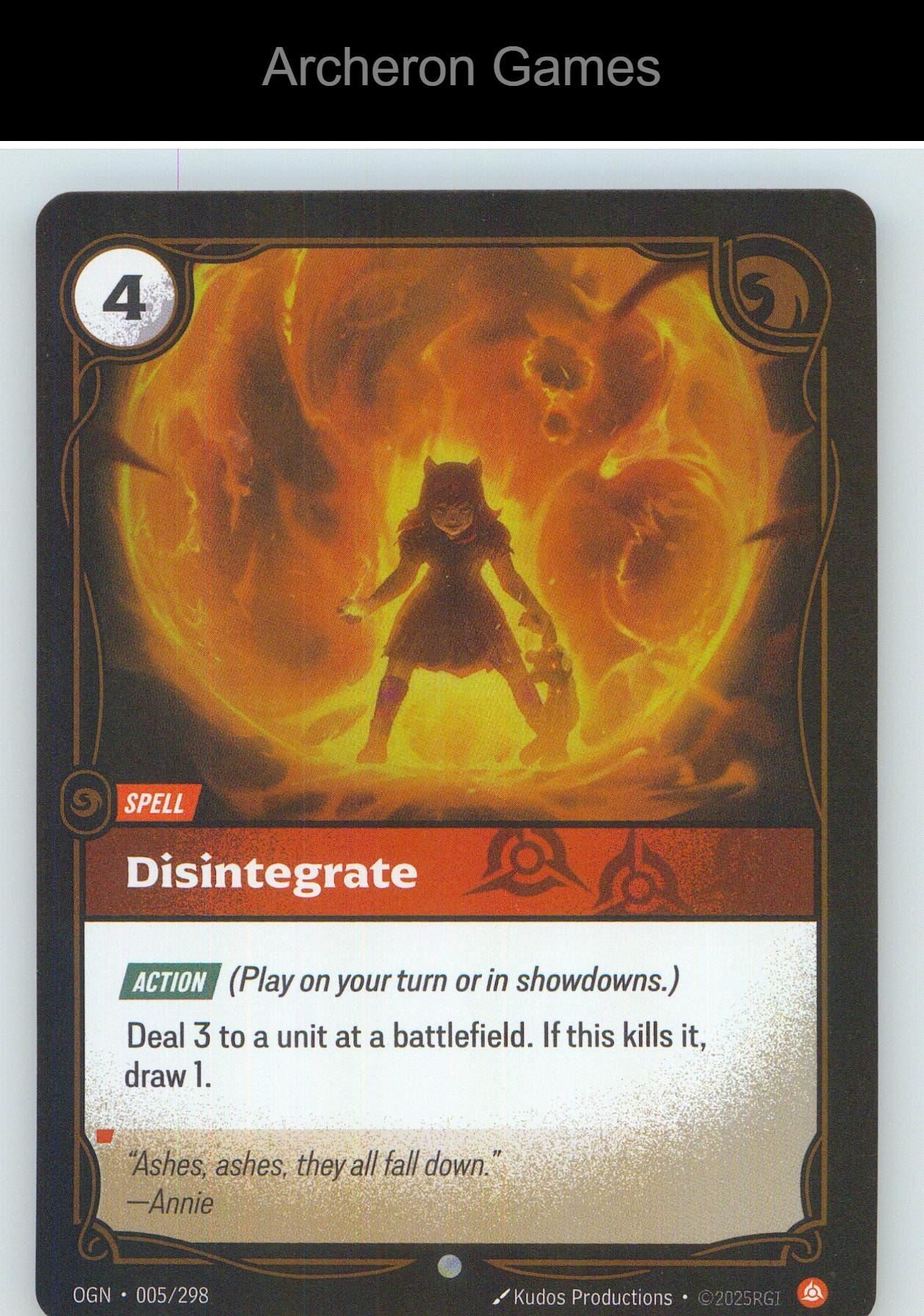 Disintegrate OGN 005/298 C Origins Riftbound Card