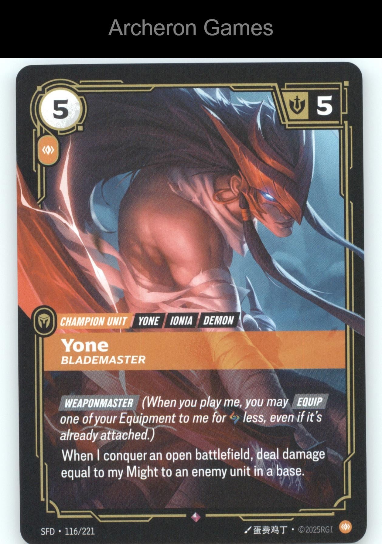 Yone - Blademaster SFD 116/221 R  Card Spiritforged