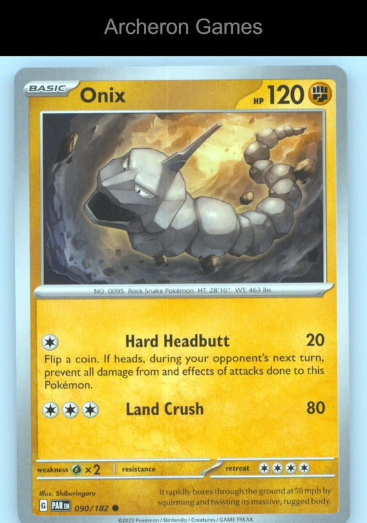Pokemon Card Onix PAR 090/182 C Paradox Rift