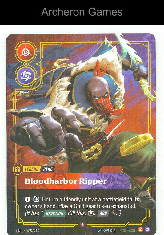 Pyke - Bloodharbor Ripper UNL 185/219 R Unleashed Riftbound Card