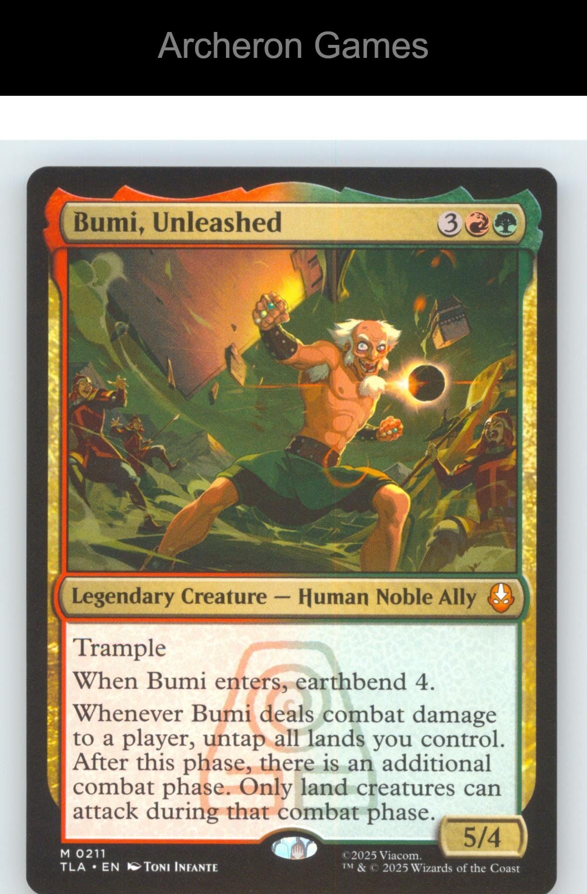 Bumi, Unleashed TLA 211 Mythic MTG Card Avatar: The Last Airbender