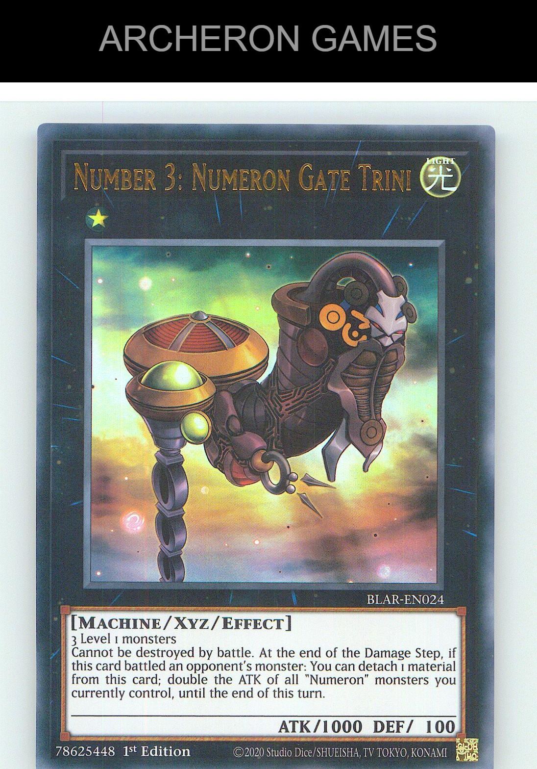 Number 3: Numeron Gate Trini Ultra Rare YUGIOH Card 1st Edition