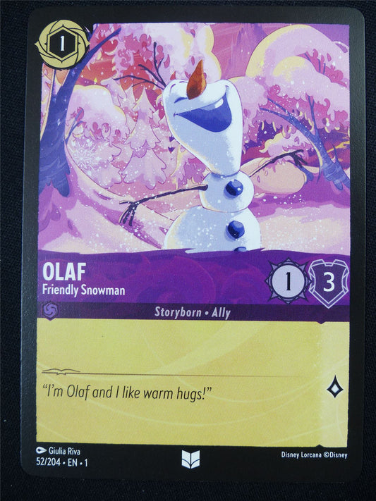 Olaf Friendly Snowman 52/204 - Lorcana Card #4S0
