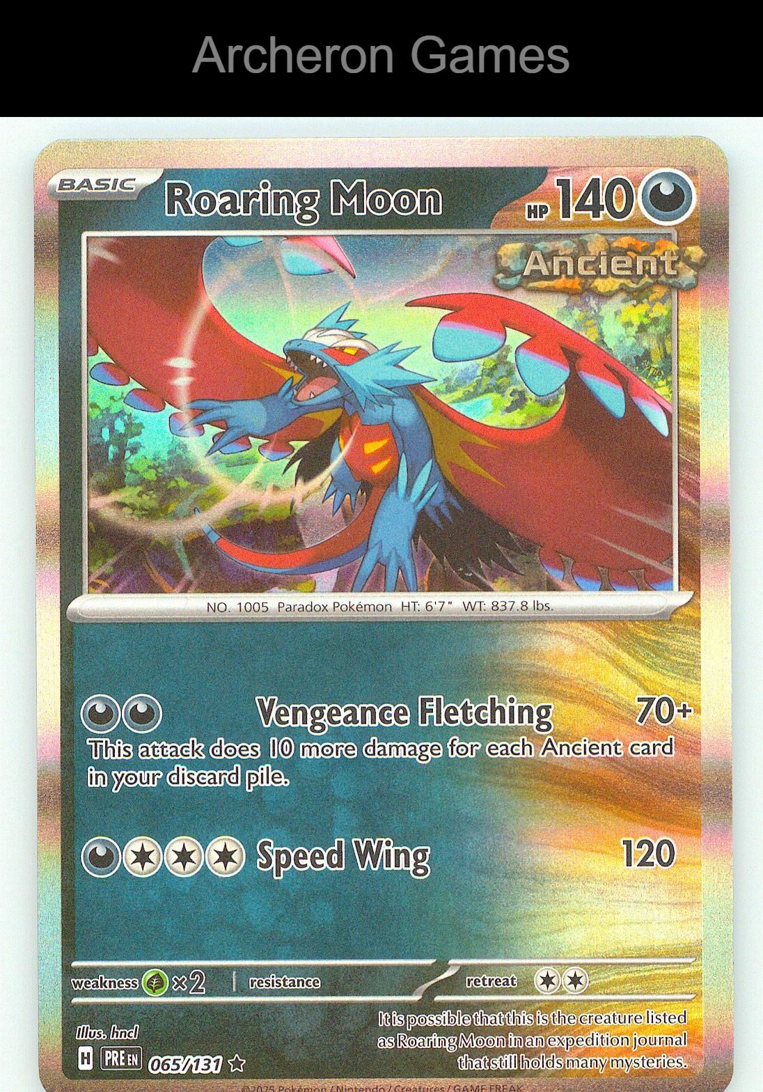 Pokemon Card Roaring Moon PRE 065/131 HOLO R Prismatic Evolutions