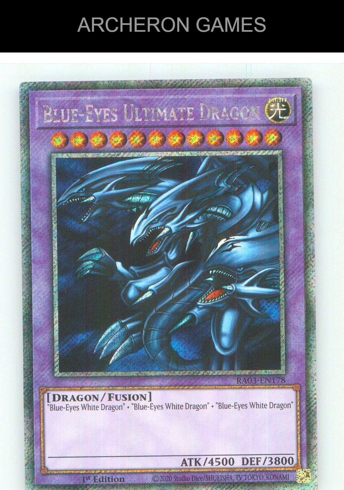Blue-Eyes Ultimate Dragon (Platinum Secret Rare) YUGIOH Card 1st Edition