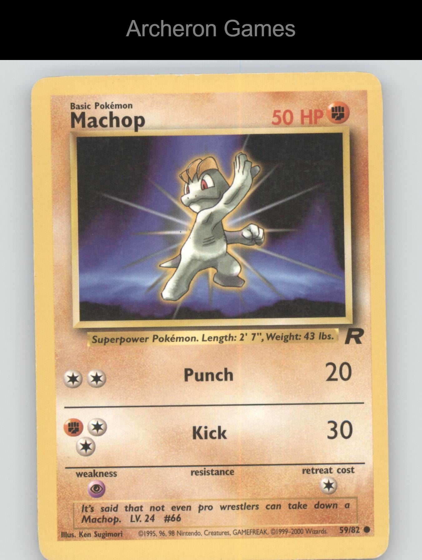 Pokemon Card Machop TR 59/82 C Team Rocket Unlimited